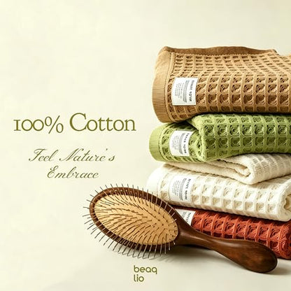 100% Cotton Waffle Towel Set, 4pcs Bath Towels for Bathroom 55*29'' | Quick Dry, Super Absorbent, Soft Bath Towels Set, Soft Lint-Free Quick Drying Towels for Bathroom/Spa/Gym, Multicolor