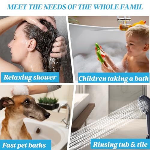 Shower Head 8'' High Pressure Rainfall, Handheld Shower Combo with 11'' Extension Arm, 5 Spray, Anti-leak Luxury Premium Quality, Rainfall Shower Head with Handheld Spray Combo, Rose Gold - color: Rose Gold, size: 8in