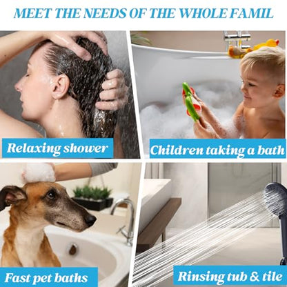 Shower Head 8'' High Pressure Rainfall, Handheld Shower Combo with 11'' Extension Arm, 5 Spray, Anti-leak Luxury Premium Quality, Rainfall Shower Head with Handheld Spray Combo, Matte Black - color: Polished Chrome, size: 8in