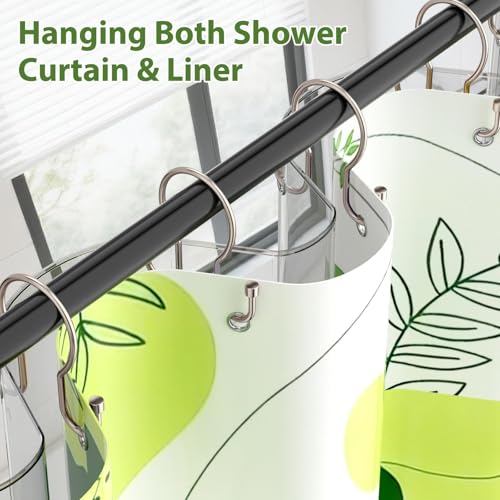 Shower Curtain Hooks, Simple Shower Curtain Rings, Sturdy Shower Curtain Hangers, Double Hook Shower Curtain Hooks, Smooth Gliding Metal Shower Hooks for Shower Curtain (Nickel, 12 Pack) - color: Nickel, size: 12 Pack