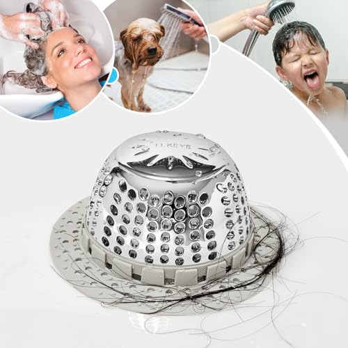 LEKEYE Shower Drain Hair Catcher/Shower Drain Cover/Drain Protector for Pop-Up & Regular Drains(Light Gray) - color: Light Gray