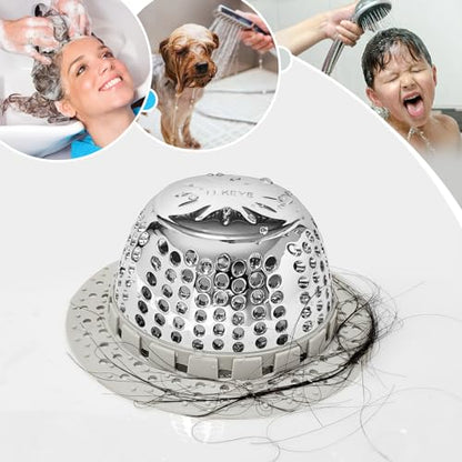 LEKEYE Shower Drain Hair Catcher/Shower Drain Cover/Drain Protector for Pop-Up & Regular Drains(Light Gray) - color: Light Gray