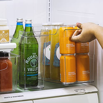 Sorbus Roll Out Bottle Organization Bins - 2 Sizes Pantry Under Sink Organizer with Wheels & Handles - Clear Plastic Organizing Containers for Cleaning Supplies - Kitchen Cabinet Laundry Room Storage - style: Square
