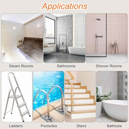HARFINGTON 12pcs Non-Slip Bathtub Stickers Set 3.15" Hexagon Shower Floor Sticker PEVA Anti-Slip Adhesive Appliques with Scraper for Bathroom Kitchen Treads Stairs Swimming Pool, Blue - color: Blue