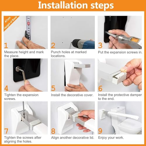 CEEBUS Bathroom/Toilet Handrail, Foldable Drop Down Toilet Rail Support, Bathroom Grip Wall Mounted Safety Grab, Stainless Steel Modern Handrail