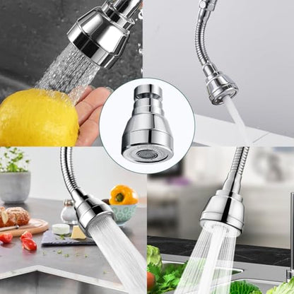 Kitchen Faucet Spray Head, Solid Brass and Stainless Steel, 360 Degree Rotatable Aerator – 3 Flow Mode Adjustable, High Pressure Booster, Anti-Splash, Water Saving Faucet Sink (All copper) - style: all copper