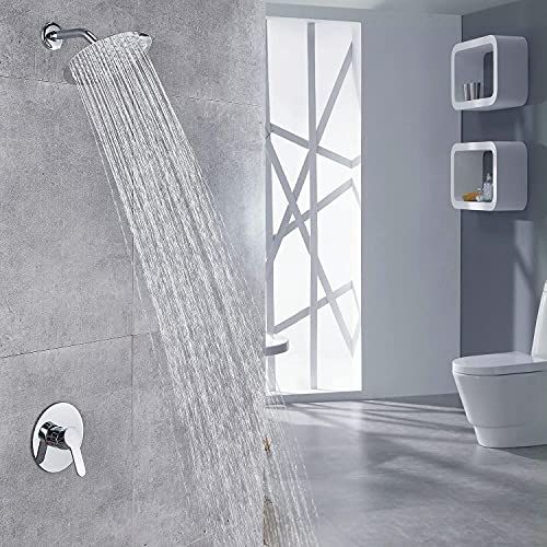 Voolan High Pressure Rain Shower Head - Rainfall Shower head Made of 304 Stainless Steel - Comfortable Shower Experience Even at Low Water Flow (6 Inch, Chrome) - color: Chrome, size: 6 Inch