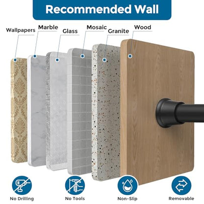 AIZESI Black Adjustable Tension Shower Curtain Rod, 31-77 Inch Spring No Drill Stainless Steel Shower Rods for Bathroom，Closet ，Window–Rust Resistant，Non-Slip - color: Black, size: 31“-77“-1P