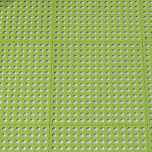 Tyenaza 10Pcs Bath Tub Shower Mat, Suction Cup Floor Mats Anti Slip Plastic Mosaic Bath Mat Tub Bathroom Mats for Kitchen Bathroom (Green) - color: Green