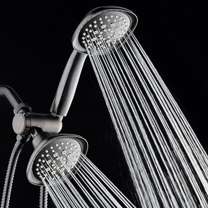 AquaDance Luxury Square 48-setting High-Pressure Dual Head/Handheld Shower Spa Combo. Extra-Long 72" Stainless Steel Hose, 3-way Flow Diverter, Oil-Rubbed Bronze Finish - color: Oil Rubbed Bronze