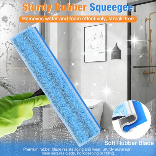 SBONNE Window Squeegee for Home Window Cleaning | Squeegee & Microfiber Window Scrubber,2-in-1 Window Cleaner Tool for Shower Glass Door,Mirror,Car Window,Bathroom