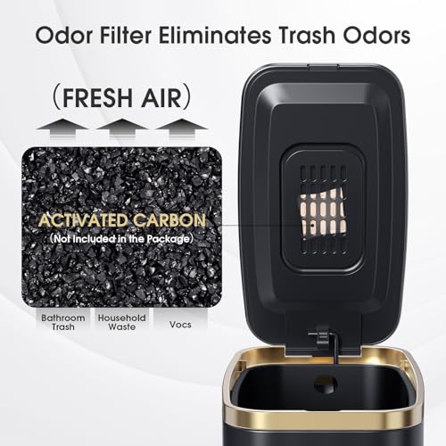 CEROELDA Small Bathroom Trash Can with Lid Soft Close-5L/1.3 Gal Slim Garbage Can-Metal Step Wastebasket-Rectangle Narrow Waste Bin for Office, Bedroom, Toilet, Live Room (Black) - color: Black, size: 1.3 Gallon