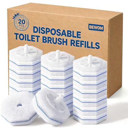 20 Count Toilet Bowl Cleaner Wand Refills Compatible with CLOROX, Disposable Toilet Brush Refills, Replacement Brush Heads for Cleaning System - size: 20 Count (Pack of 1)