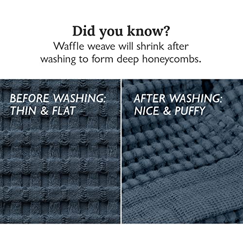GILDEN TREE Waffle Towel Set Quick Dry Thin | 2 Bath Towels | 2 Hand Towels | 2 Washcloths, Modern Style (Midnight Blue) - color: Midnight Blue, size: Bath Towel Set