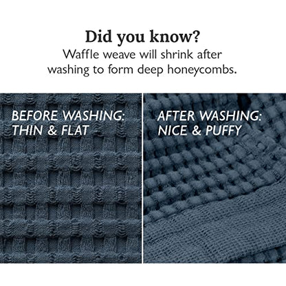 GILDEN TREE Waffle Towel Set Quick Dry Thin | 2 Bath Towels | 2 Hand Towels | 2 Washcloths, Modern Style (Midnight Blue) - color: Midnight Blue, size: Bath Towel Set