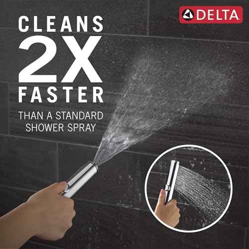 Delta 2-Setting Chrome Wall Mount Handheld Shower Head with ProClean Spray, Hand Held Shower Head and Hose with High Pressure Spray, Lumicoat Chrome 51537-PR - color: Lumicoat Chrome