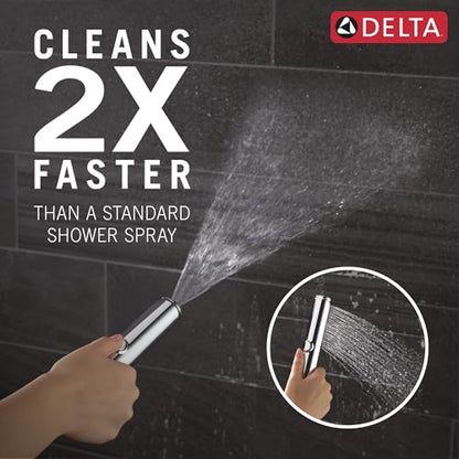 Delta 2-Setting Chrome Wall Mount Handheld Shower Head with ProClean Spray, Hand Held Shower Head and Hose with High Pressure Spray, Lumicoat Chrome 51537-PR - color: Lumicoat Chrome