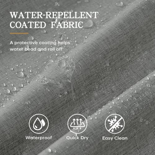 Furlinic Grey Shower Curtain Scalloped Waterproof No Hook 72x72 Farmhouse | Fabric Linen 72 Inch Heavy Duty Weighted Neutral Cute Modern Hotel Washable Elegant with Black Border Walk In Bath Curtains - color: Pebble Gray, size: 72"W x 72"L (Pack of 1)