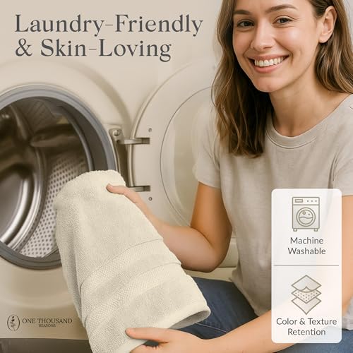 Premium Staple Cotton Bathroom Towel Set - Beige 600 GSM 6-Piece Luxury Bath Towel Set 3 Stripe - 2 Bath Towels, 2 Hand Towels & 2 Washclothes Set - High Absorbent & Quick Dry for Gym, Spa, Hotel - color: Beige - 3 Stripe