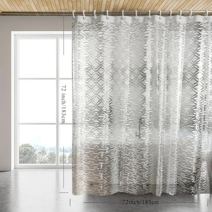 Shower Curtain Liner, 100% Waterproof Peva Shower Curtains with 3 Duty Heavy Bottom Magnets and 12 Rust Proof Grommets, 72x72 Weighted Shower Liner for Shower Stall, Bathtubs - color: Diamond