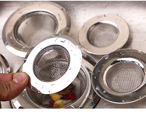 2 Pack - 2.13" Top / 1" Basket- Sink Strainer Bathroom Sink, Utility, Slop, Laundry, RV and Lavatory Sink Drain Strainer Hair Catcher. 1/16" Holes. Stainless Steel