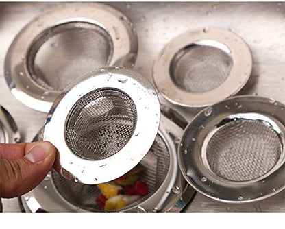2 Pack - 2.13" Top / 1" Basket- Sink Strainer Bathroom Sink, Utility, Slop, Laundry, RV and Lavatory Sink Drain Strainer Hair Catcher. 1/16" Holes. Stainless Steel
