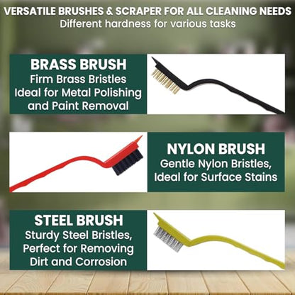 14 Pcs Crevice Cleaning Brush Set – Hard Bristle Cleaning Tools for Grout, Tile Floors, Gaps & Narrow Spaces – Multi-Purpose Grout Scrub Brush for Cleaning Bathroom, Shower, Window Tracks, Kitchen | Multi-Purpose Grout Scrub Brush for Tile Floors, Bathroo