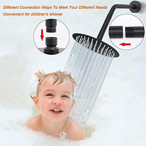 Shower Head Extension Arm, Shower Extender Water Outlet- Lowers Existing, Shower Pipe Extension for Bathroom, Made of Solid Metal Stainless Steel(4 Inch, Matte Black) - color: Matte Black, style: 4 Inch