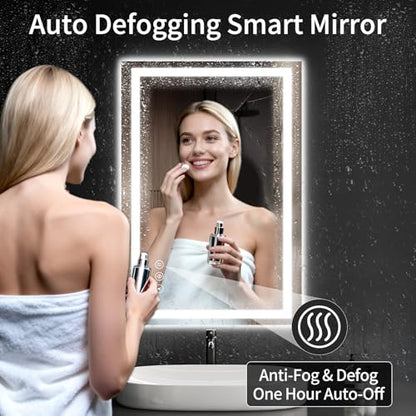 26"x38" LED Bathroom Mirror with Lights, Dimmable, Anti-Fog, Lighted Bathroom Vanity Mirror for Wall, Backlit + Front Lit, Memory Function, Shatter-Proof, Tempered Glass - size: 38"L x 26"W