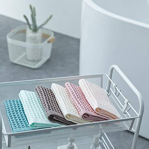 Cotton Material Waffle Bath Towel Soft Absorbent Towel for Bathroom Hotel Household Quick Drying(Green 34 x 74cm) - size: Green 34 x 74cm