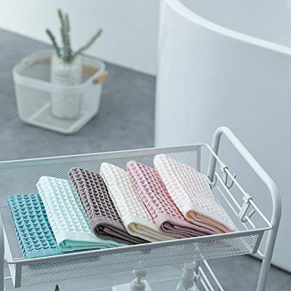 Cotton Material Waffle Bath Towel Soft Absorbent Towel for Bathroom Hotel Household Quick Drying(Green 34 x 74cm) - size: Green 34 x 74cm