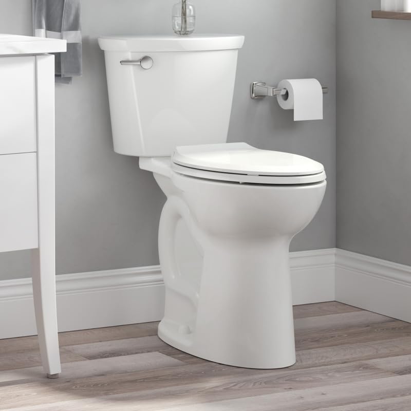 American Standard Cadet PRO Two Piece Round Toilet, 1.28 GPF, White - size: 10" rough-in