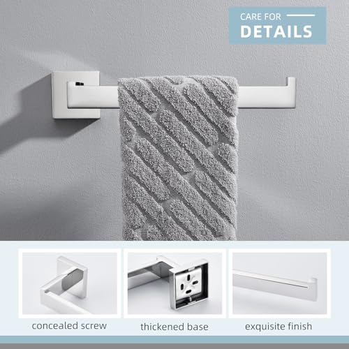 Angle Simple Towel Holder for Bathroom, Hand Towel Bar, Polished Chrome | Rustproof SUS304 Stainless Steel, Open Arm Hanger with Clean Modern Style, Ideal for Kitchen Shower Vanity Sink, Screw Mount - color: Polished Chrome