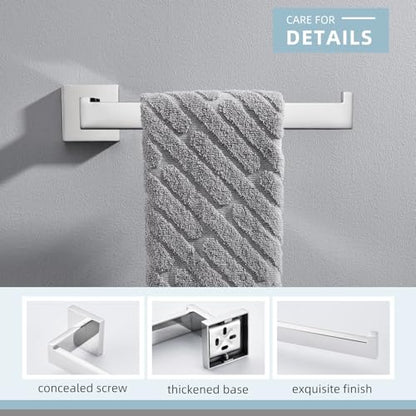 Angle Simple Towel Holder for Bathroom, Hand Towel Bar, Polished Chrome | Rustproof SUS304 Stainless Steel, Open Arm Hanger with Clean Modern Style, Ideal for Kitchen Shower Vanity Sink, Screw Mount - color: Polished Chrome