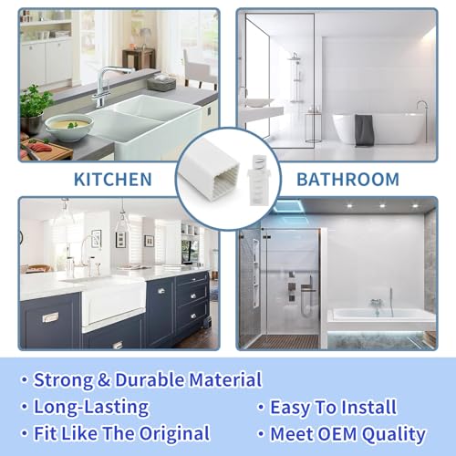 2 Pack 24-Inch Adjustable Towel Bar Replacement Rod Spring End Wall-Mounted Replacement for Bathroom & Kitchen Towel Storage - color: White-2