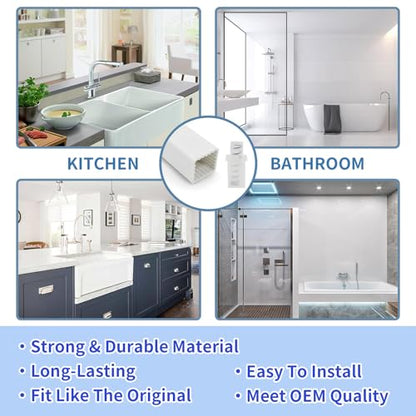 2 Pack 24-Inch Adjustable Towel Bar Replacement Rod Spring End Wall-Mounted Replacement for Bathroom & Kitchen Towel Storage - color: White-2