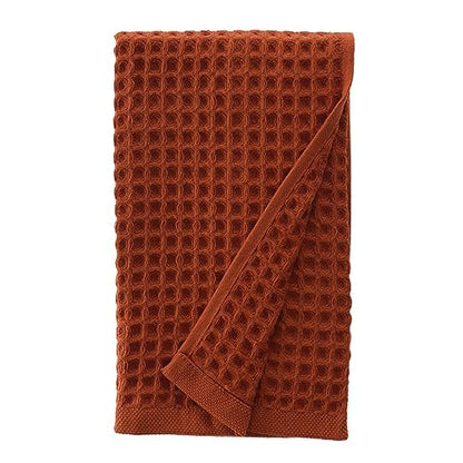 Waffle Hand Towel – 100% Turkish Cotton, Quick-Dry, Soft and Absorbent Bathroom Towel (Terra) - color: Terra, size: Hand Towel (1 Piece)