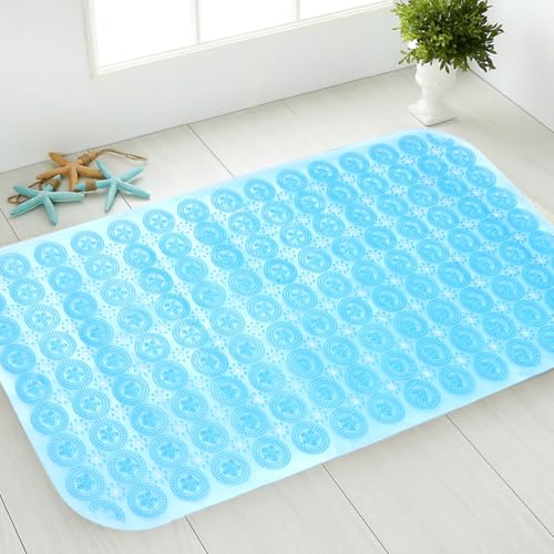 Balacoo PVC Bubbles Suction Bath Non-Slip Strong Cups with Mat Massage Blue for Safe Shower Tub Bathroom Bathing
