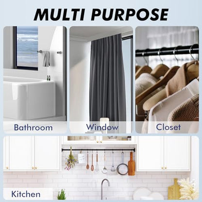 Black Shower Curtain Rod Tension 30 to 92 Inch,1 Inch Diameter Adjustable Tension Curtain Rod No Drilling,Shower Rods for Bathroom,No Rust - color: Black, size: 30" to 92"