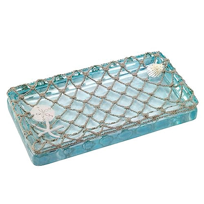 Avanti Linens - Vanity Tray, Coastal Home Decor, Seaglass - size: 10" x 5.5" x 1.3"
