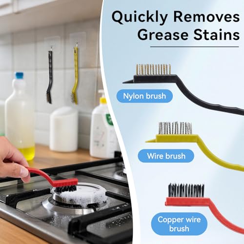Crevice Cleaning Brush,13 Pcs Scrub Brushes for Cleaning Hard Bristle Cleaning Brushes for Household Use, CleaningSupplies for Kitchen, Bathroom, Corner, Sink, Cup, Bottle