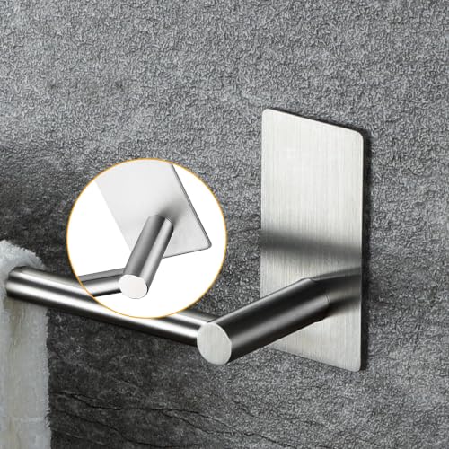 Taozun Towel Bar - 2 Packs Adhesive Hooks | 32 Inch Towel Holder, Hand Towel Rack Stick on Wall, Stainless Steel Bathroom Hardware Accessory Kit - color: Silver, size: 32-inch