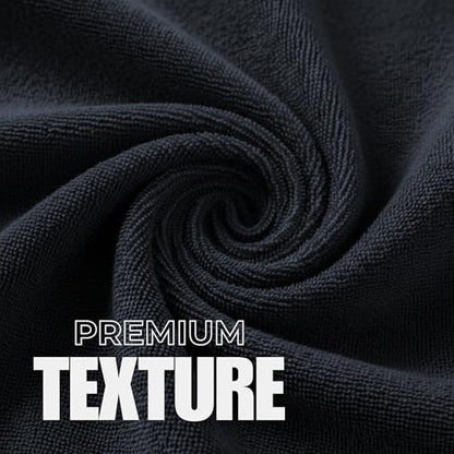 Set of 6 Luxurious Hand Towels for Bathroom, 16x28 inches, 100% Cotton, Ultra-Soft, Absorbent & Durable, 600GSM Bathroom Hand Towel - Ideal for Gym, Bath, Spa Use (Black, 6 Pack) - color: Black