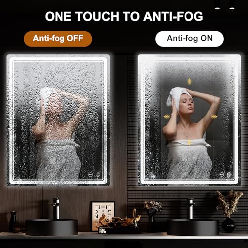 LED Bathroom Mirror with Lights, Anti-Fog, Dimmable, Lighted Bathroom Vanity Mirror for Wall, UL-Certified (36 x 28) - size: 28"L x 36"W