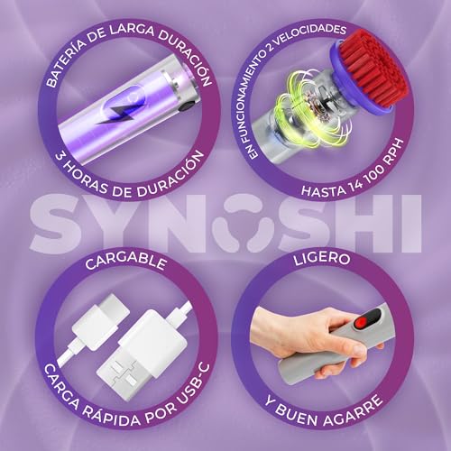 SYNOSHI PRO Electric Spin Scrubber Cordless Cleaning Bathroom Scrubber | Waterproof Shower Cleaning Brush with Adjustable Angles, 2 Speed, 180Min Work Time for Floor, Bathtub, Kitchen, Car, Tub