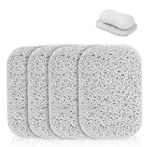 Jephen 4pcs Soap Lifting Pads for Soap Dish,Bars soap Holder for Shower Kitchen Bathroom Travel Hotel Cleaning Supplies - size: White