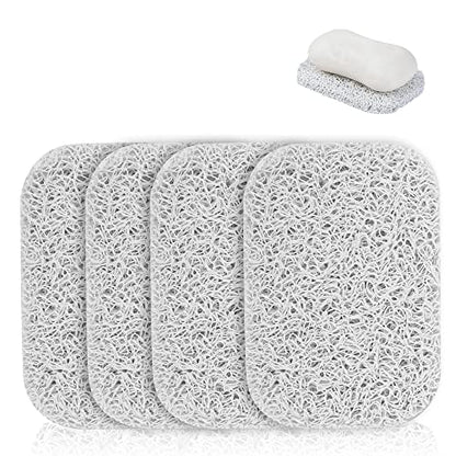 Jephen 4pcs Soap Lifting Pads for Soap Dish,Bars soap Holder for Shower Kitchen Bathroom Travel Hotel Cleaning Supplies - size: White