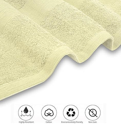 Luxury Bath Towels Set of 4 (27” x 54”) | Towels for Bathroom | Super Soft | Highly Absorbent Towels for Home, Spa, Gym (Cream) - color: Cream
