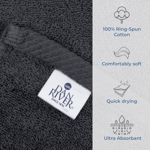 DAN RIVER Pack of 1 Oversized Bath Sheet, 40 x 80 Inches, Charcoal | 100% Cotton Jumbo Bath Towel with Extra Large Coverage, Lightweight Feel, Super Soft & Quick Dry - color: Charcoal, size: 40x80" Oversized Bath Sheet
