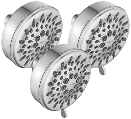 Moen Ignite Chrome Five-function Shower Head With 2.5 GPM High-Pressure Spray, 20090 (Pack of 3) - size: Pack of 3